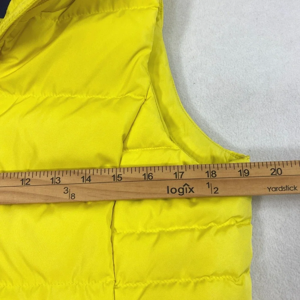 Lands End Puffer Vest Womens M Yellow Quilted Full Zip Outdoors Gorpcore Layer